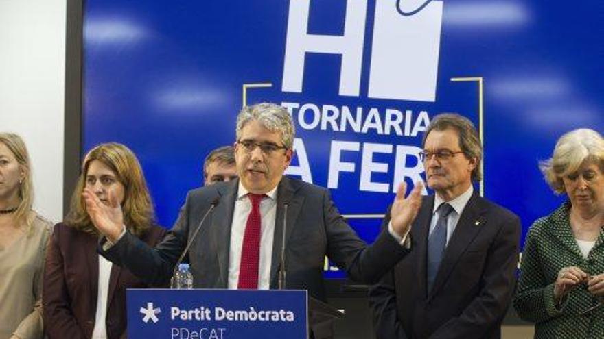 Francesc Homs, ahir acompanyat d&#039;Artur Mas, Irene Rigau i dirigents del PDeCAT