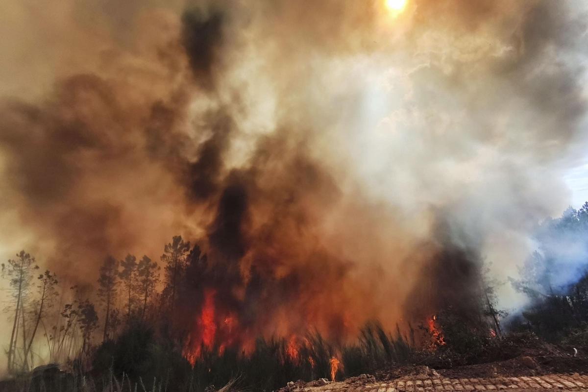 Imágenes de los incendios en Pantón (Lugo) y O Bolo (Ourense)