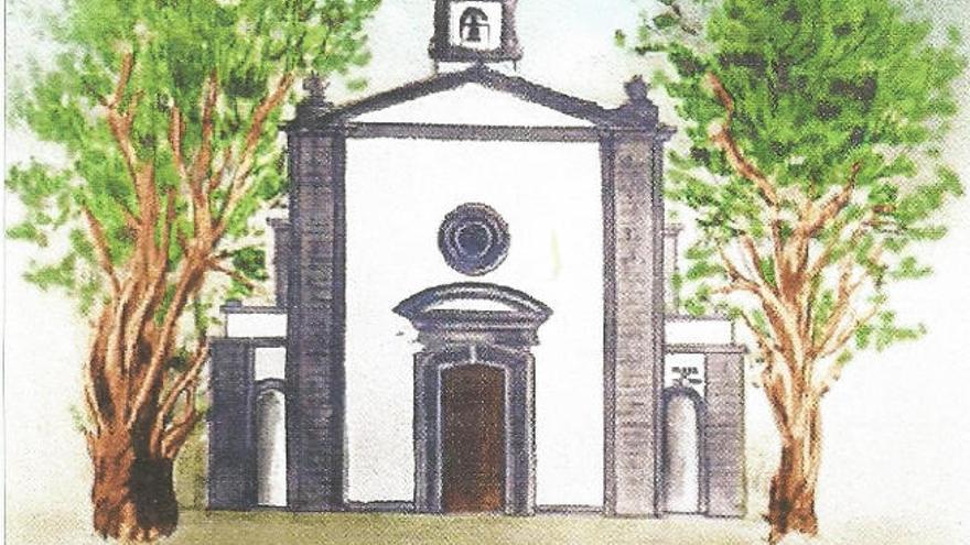 Dibujo de la iglesia actual de San José, construida a finales del siglo XVIII, con planos del canónigo arquitecto Diego Nicolás Eduardo.