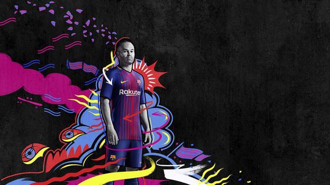 Iniesta, con la nueva equipación del FC Barcelona