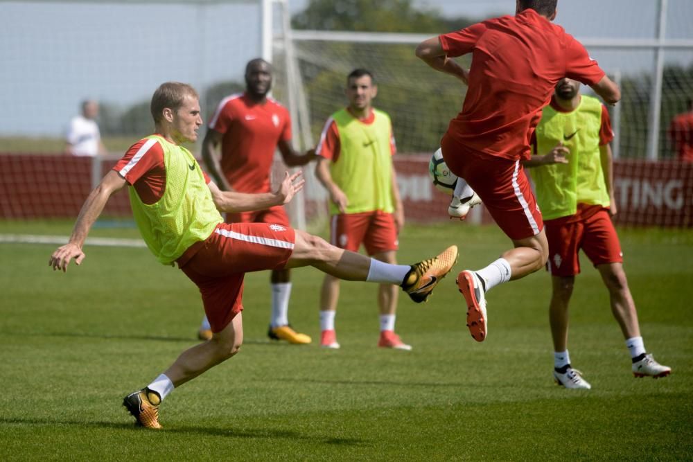 Entrenamiento del Sporting, miércoles