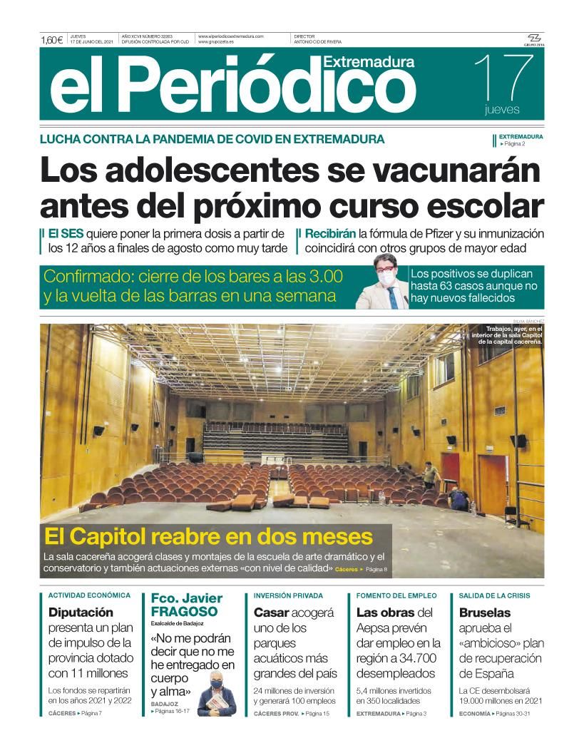 Consulta la portada correspondiente al día 17 de junio del 2021