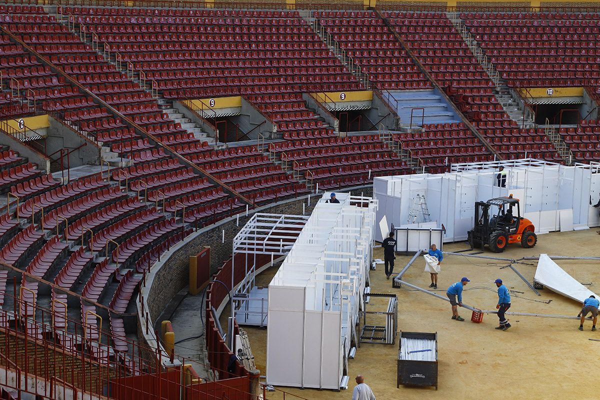 Presentación y montaje de la Cata del Vino de Montilla Moriles en la Plaza de Toros