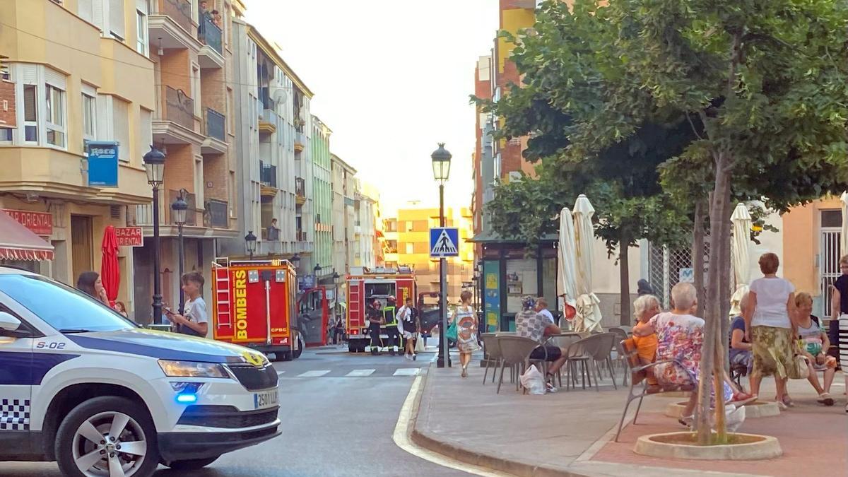 Los bomberos tuvieron que intervenir en un edificio de Segorbe.