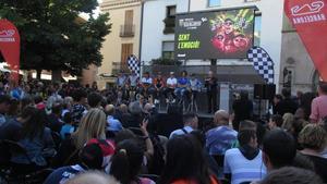 La plaza de La Porxada, de Granollers, ha sido escenario esta tarde de la presentación del GP de Catalunya de MotoGP.