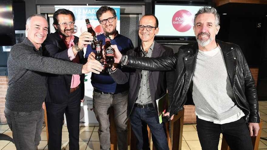 Presentación de la nueva edición del Fórum Gastronómico, ayer, en A Coruña.