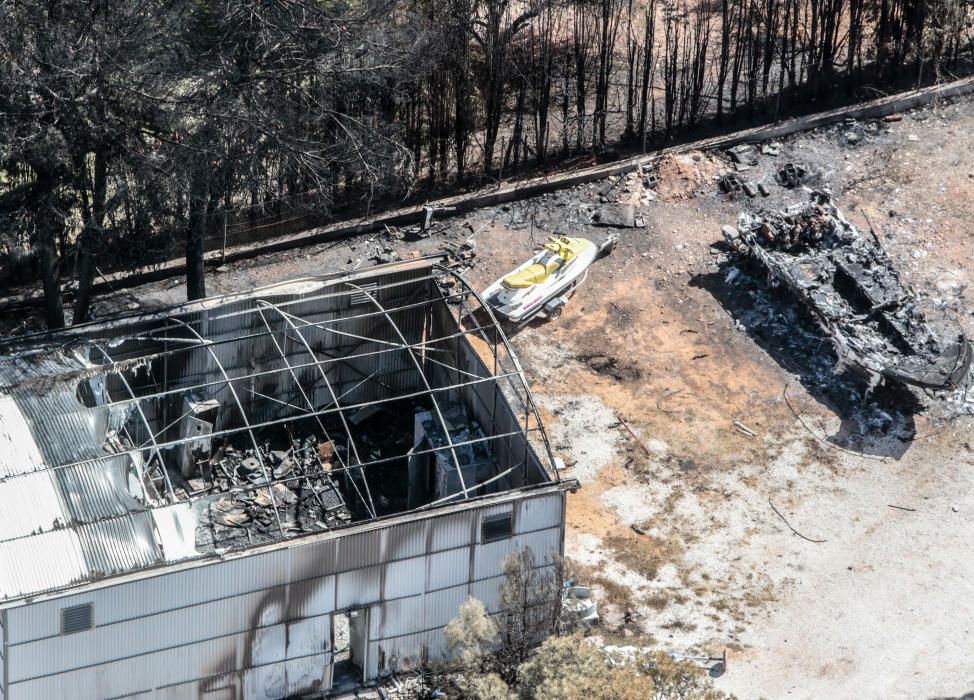 Vistas aéreas del incendio de Benitachell