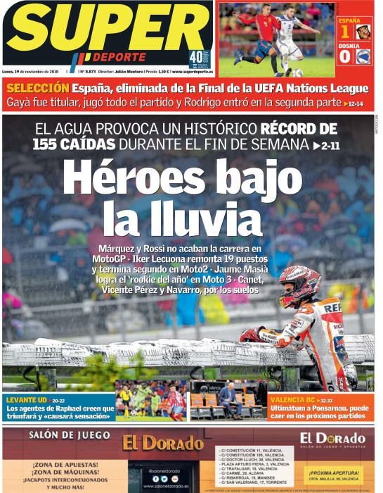 Portada SUPERDEPORTE lunes 19 noviembre 2018