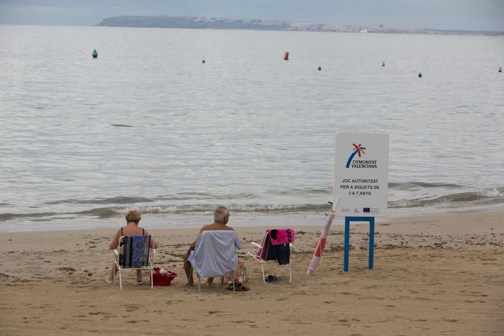 Daños en la playa de la Albufereta