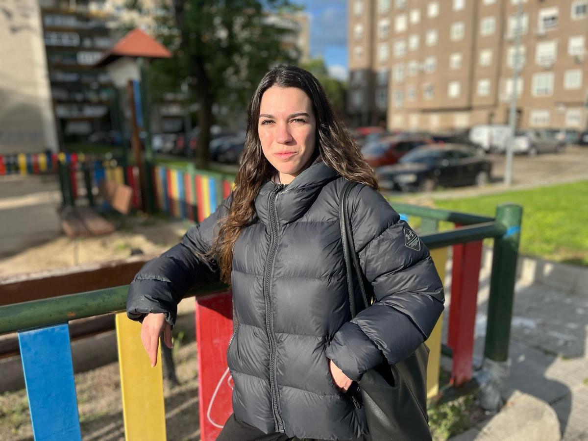 Noelia Robles, en un parque de su Valdemoro natal