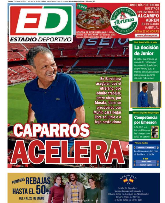 Portada ESTADIO DEPORTIVO viernes 4 de enero 2018