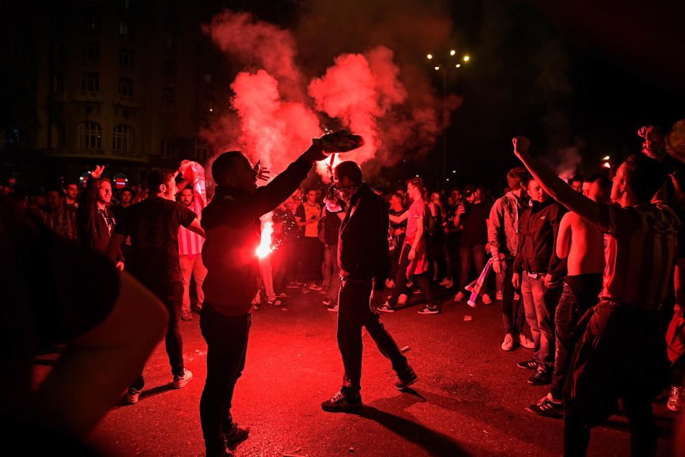 La celebración de la afición del Atlético