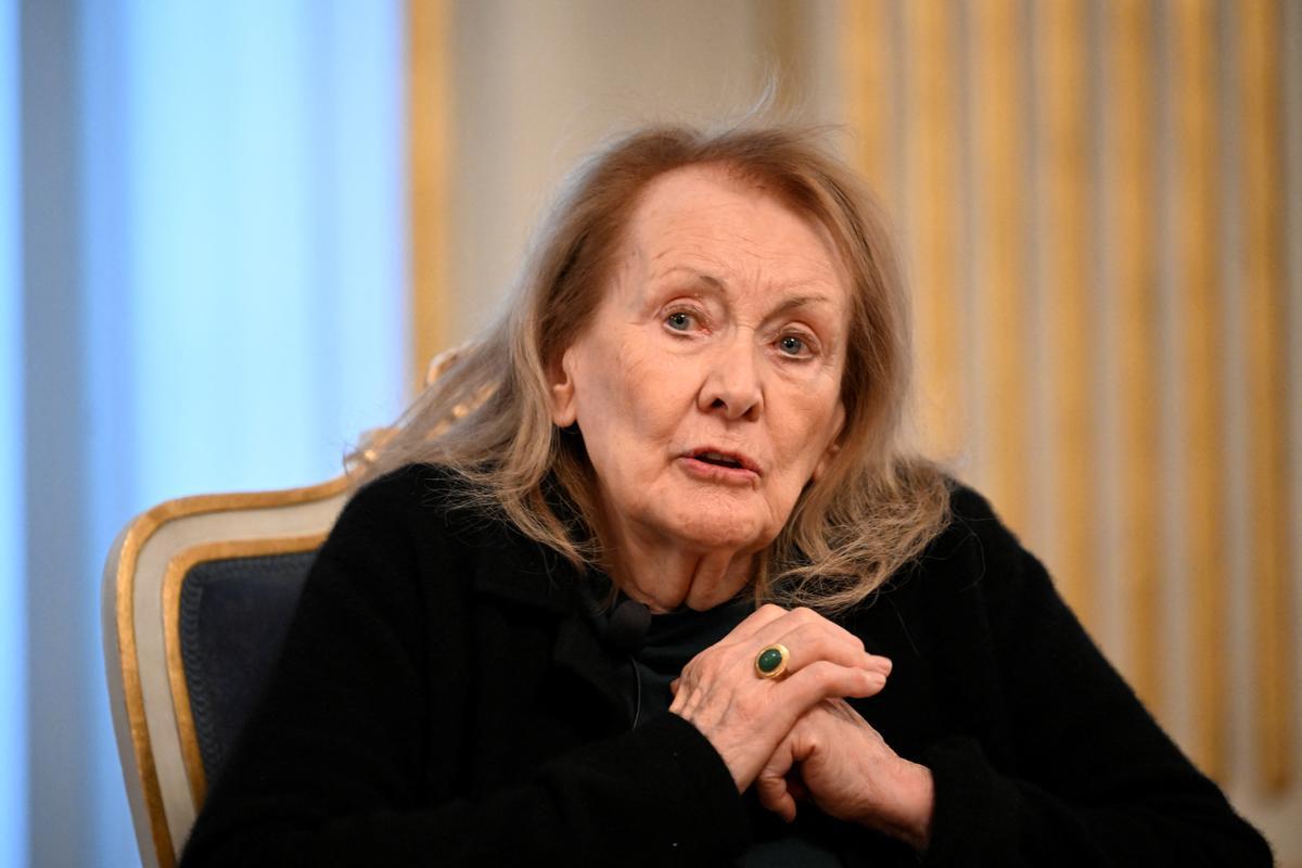 La escritora y premio Nobel Annie Ernaux, en su visita a Estocolmo.