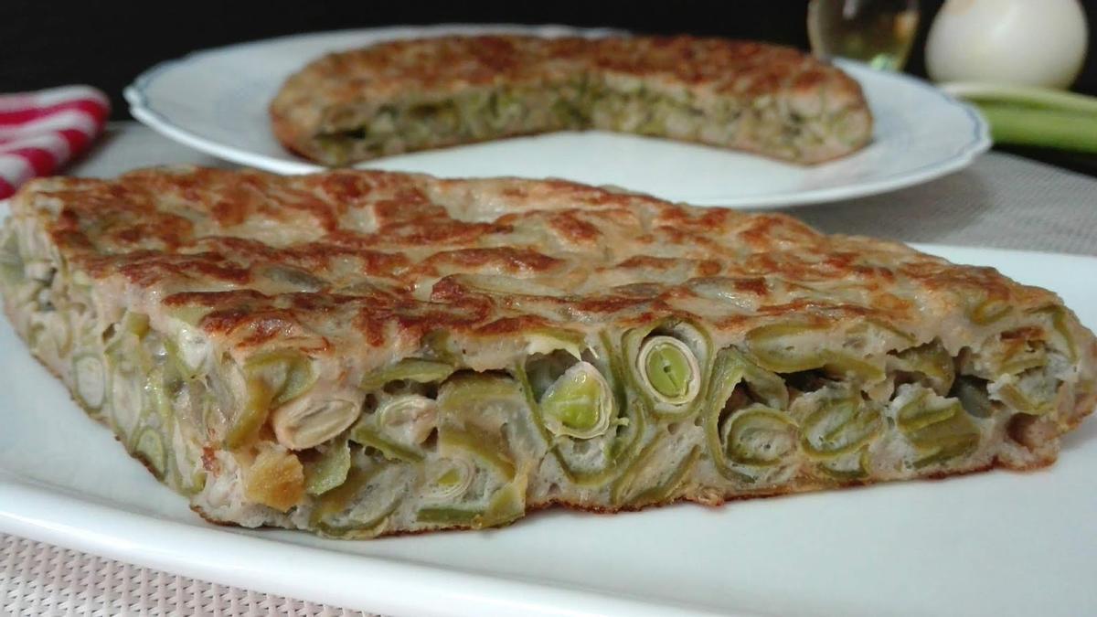 Tortilla de habas y ajos tiernos