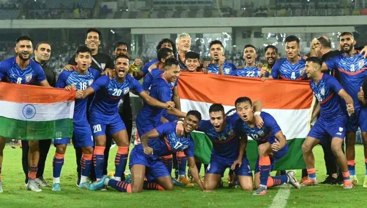 Parte de la plantilla de la selección india