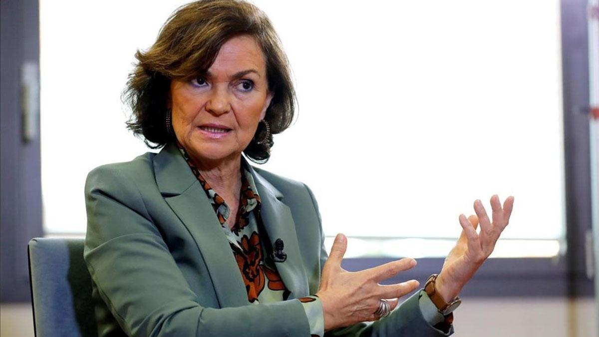 La ministra Carmen Calvo, positivo por coronavirus.