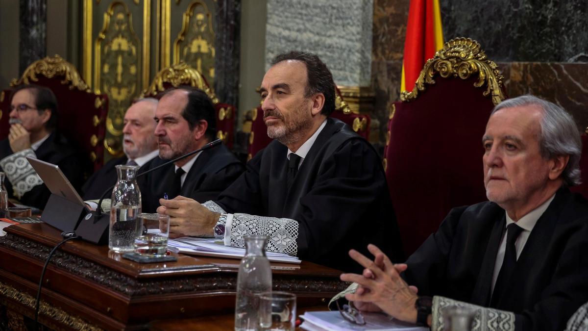 El magistrado Manuel Marchena, presidiendo el Tribunal Supremo, durante el juicio al 'procés'.