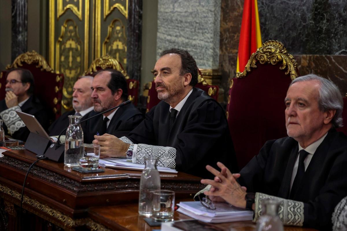 El juez Manuel Marchena, presidiendo el Tribunal Supremo durante el juicio al procés