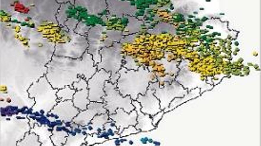 Un miler de llamps durant  la tarda de la tempesta