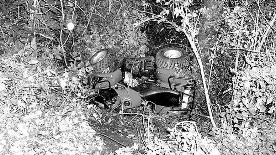 El quad accidentado, en Cangas de Onís.