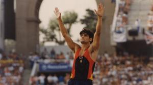 Javier García Chico saluda al público, la tarde del 7 de agosto de 1992 cuando logró la medalla de bronce en los JJOO de Barcelona                                                                                                                                                                                                                                                                                                                                                                                                                                                                                                                                                                                                                                                                                                                                                                                                                                                               .
