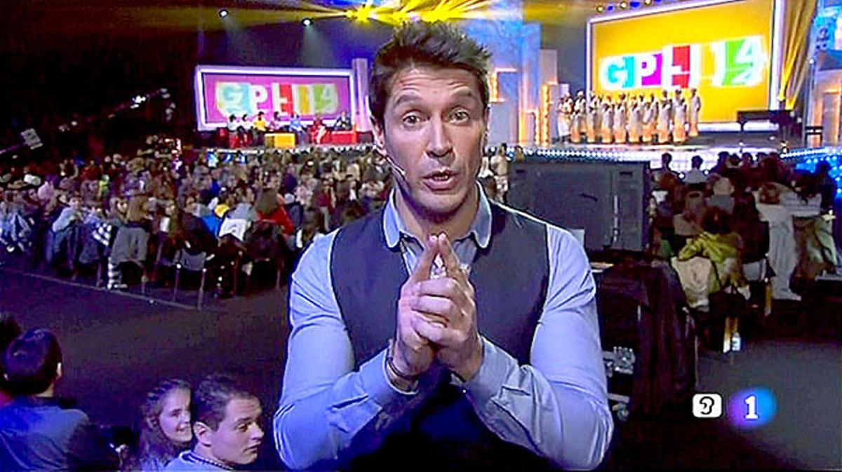 Jaime Cantizano, al capdavant de la ’Gala por la infancia’, que va emetre TVE-1.