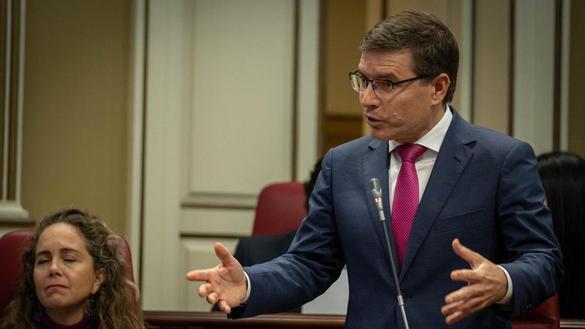 Los diputados de Vox Paula Jover y Nicasio Galván durante la sesión plenaria.
