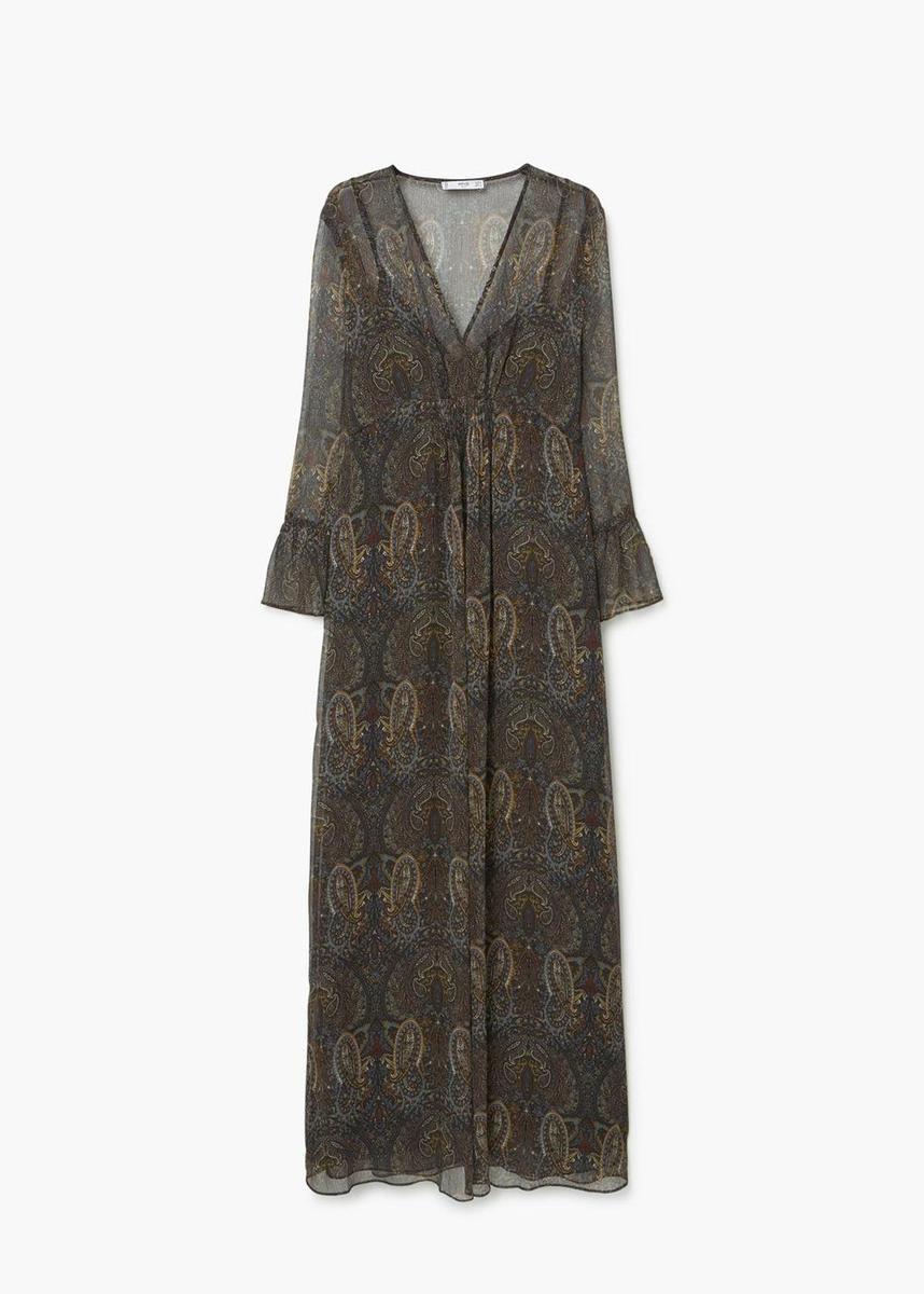 Vestidos boho chic para el otoño, estampado paisley de Mango (49,99€)