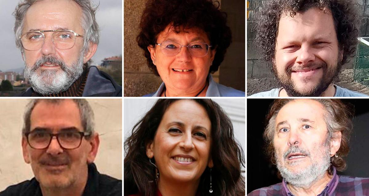 De izq. a dcha.: Morris, África González, Toño López, Daría A. Basso, María Oruña e Ignacio Vilar