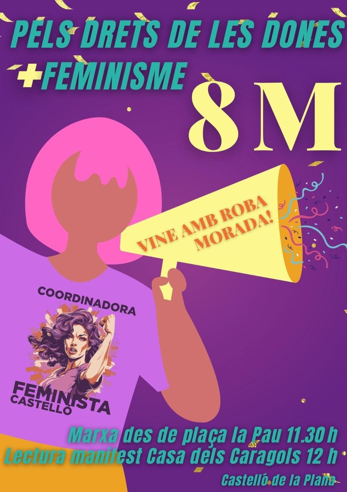 El cartel reivindicativo convoca la manifestación para este viernes en Castelló,