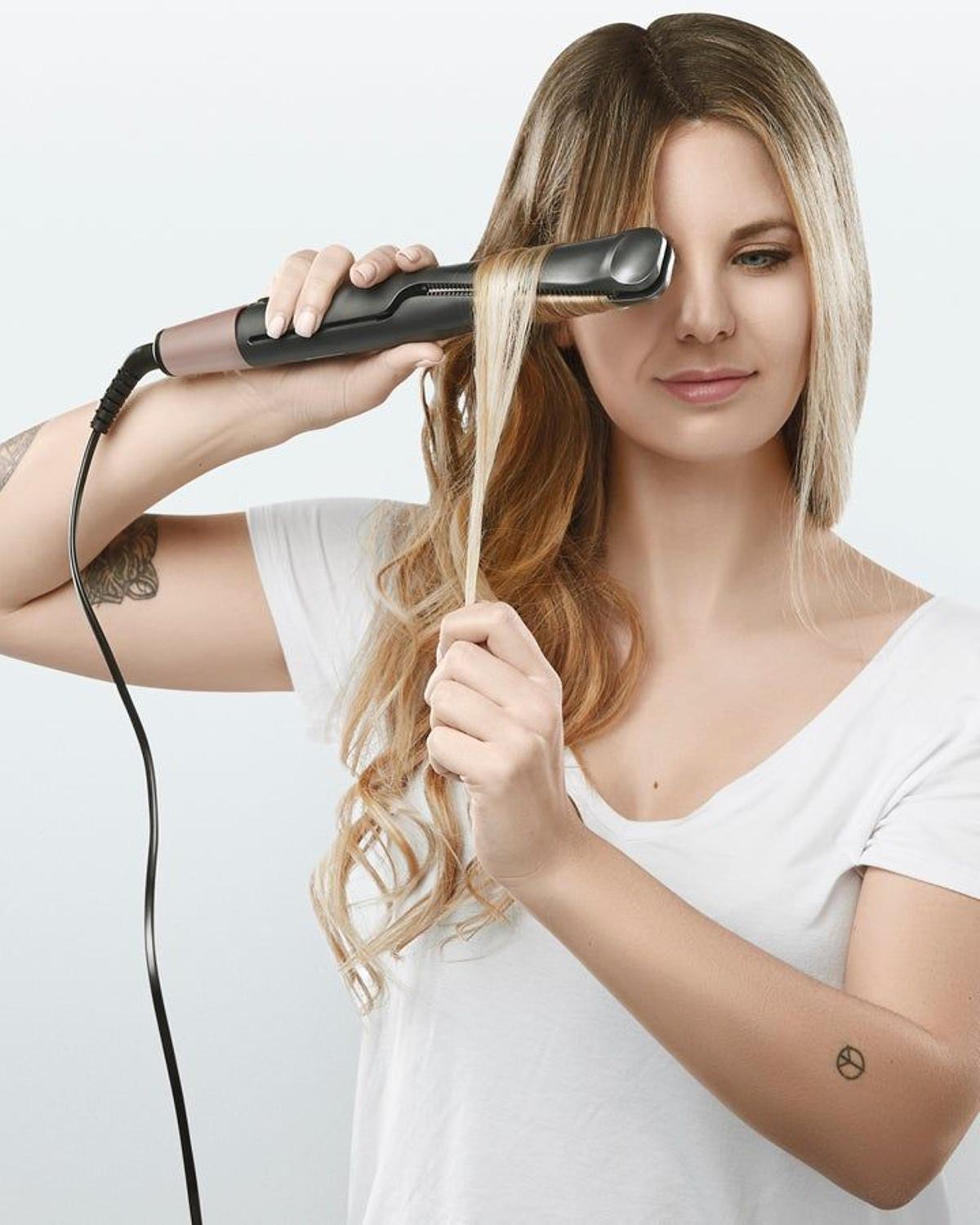 Rizos paso a paso con Curl & Straight Confidence de Remington - Cuore