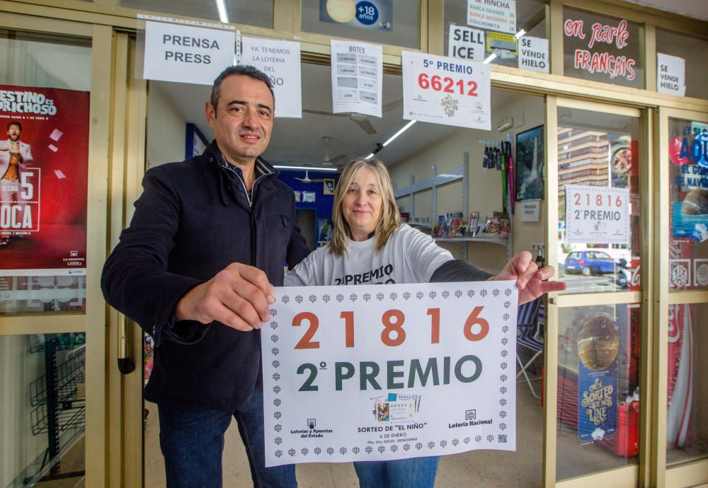 Administración de Benidorm en la que se ha vendido el segundo premio del sorteo del Niño.