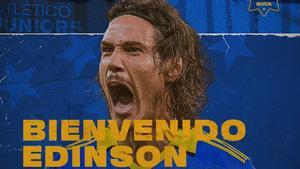 Con este fotomontaje anunció Boca Juniors la presentación de Edison Cavani
