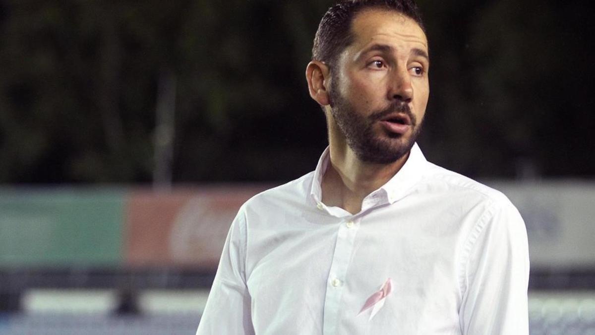 Pablo Machín, en un partido del Girona.