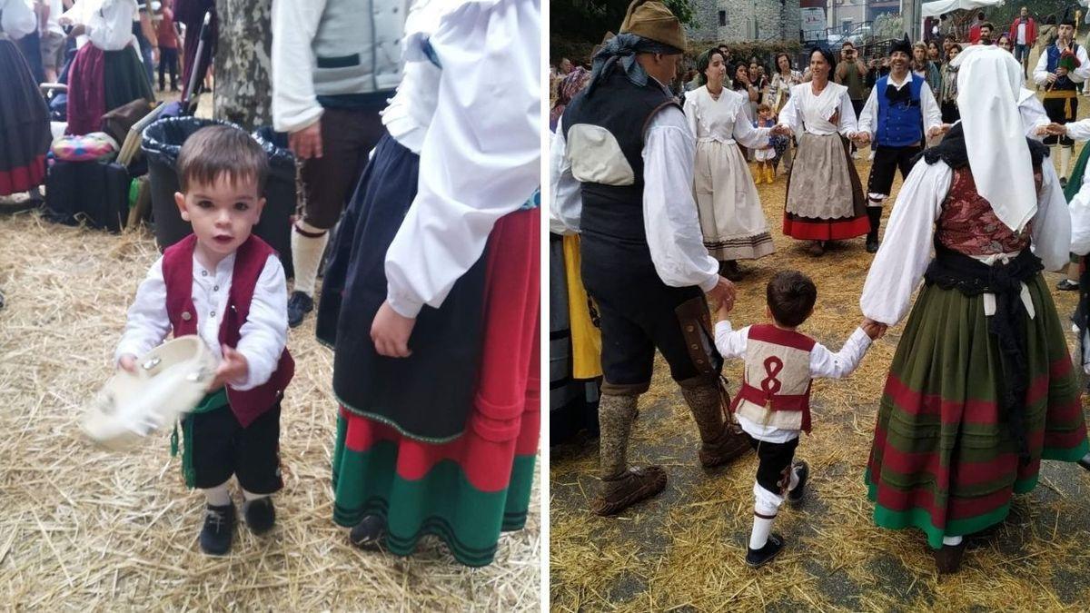 Los padres de Mateo pertenecen a un grupo tradicional de Asturias, una pasión por el folclore que han inculcado a su hijo.