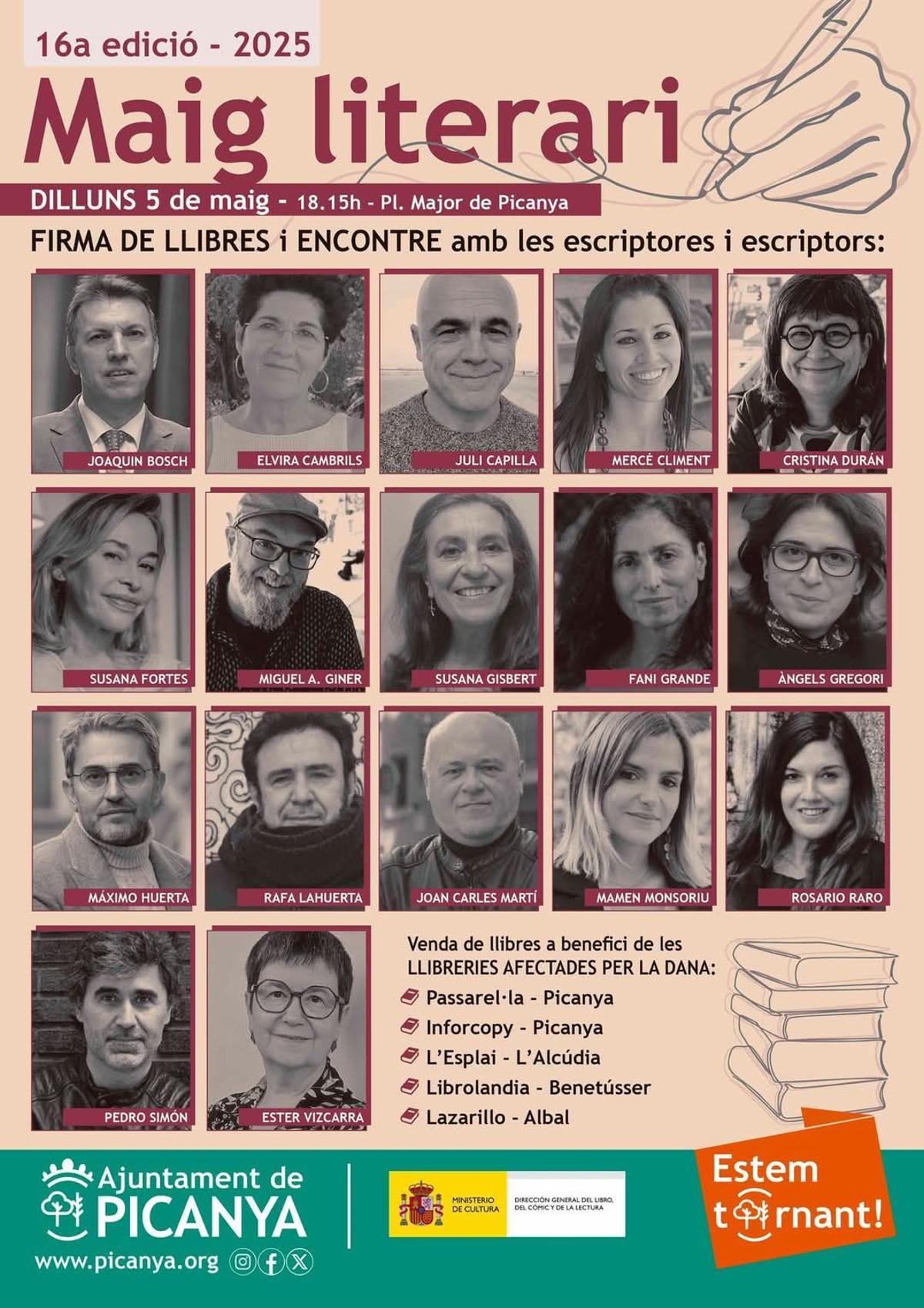 Cartel del Mayo Literario de 2025 en Picanya