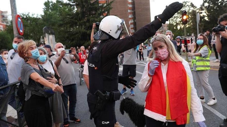 Un amplio dispositivo policial frena la décima jornada de protestas en Madrid