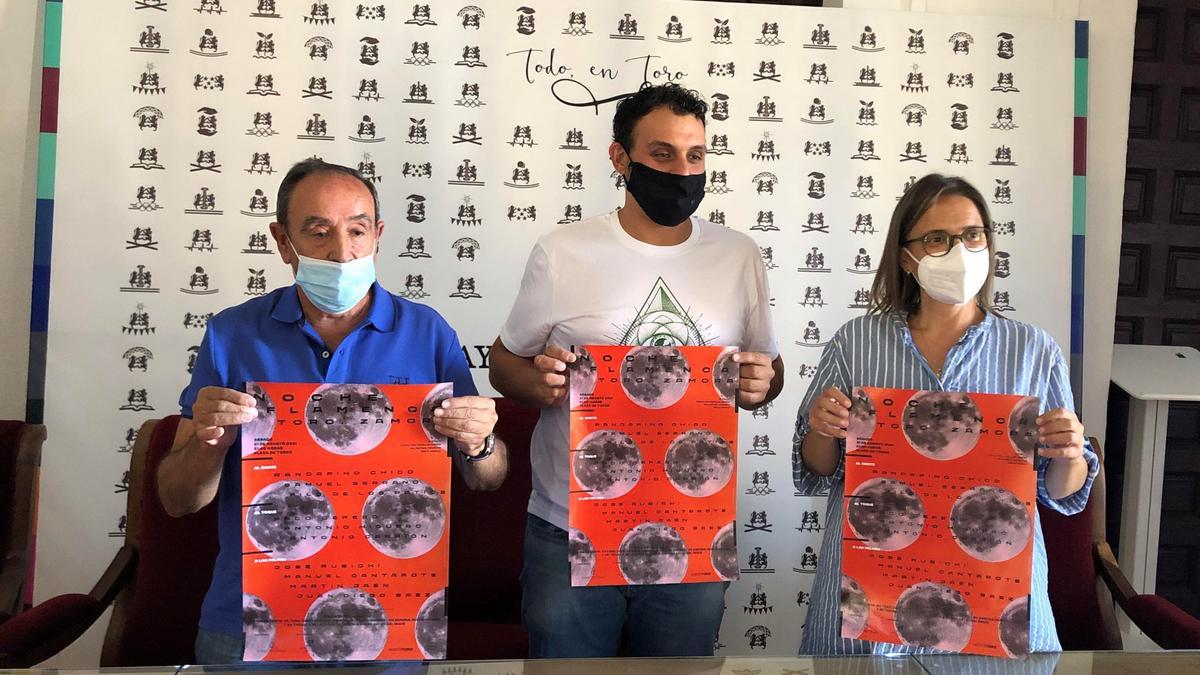 Isaac Garduño, Tomás del Bien y Sara Pérez, en la presentación del evento.