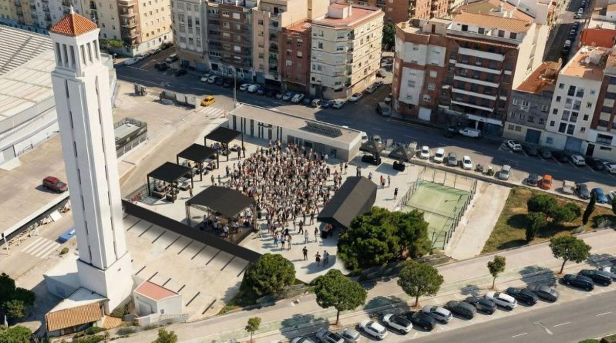 Vista aérea de la zona donde se ubicará la ‘fan zone’ junto al SkyFi Castalia (sujeta a cambios).