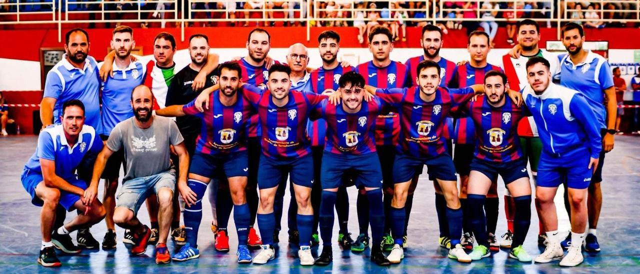 La plantilla del Granja Futsal, antes de disputar un partido.