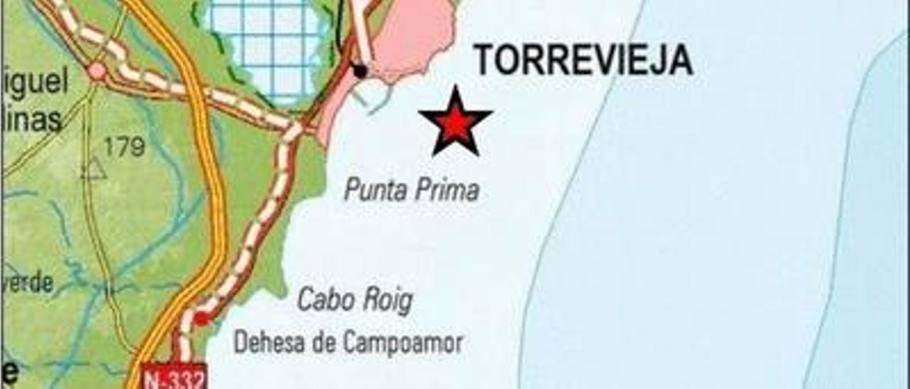 Epicentro del terremoto en Torrevieja