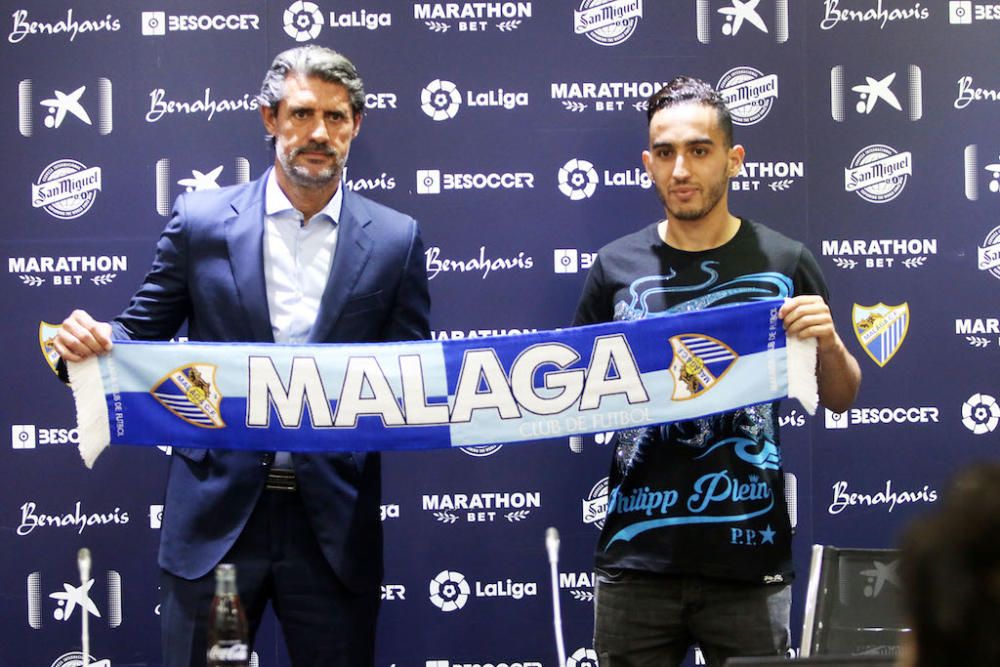 Presentación de Badr Boulahroud como nuevo jugador del Málaga CF.