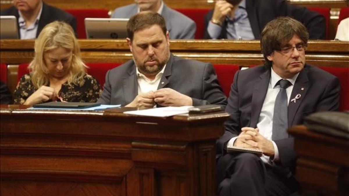 Carles Puigdemont, Oriol Junqueras y Neus Munté