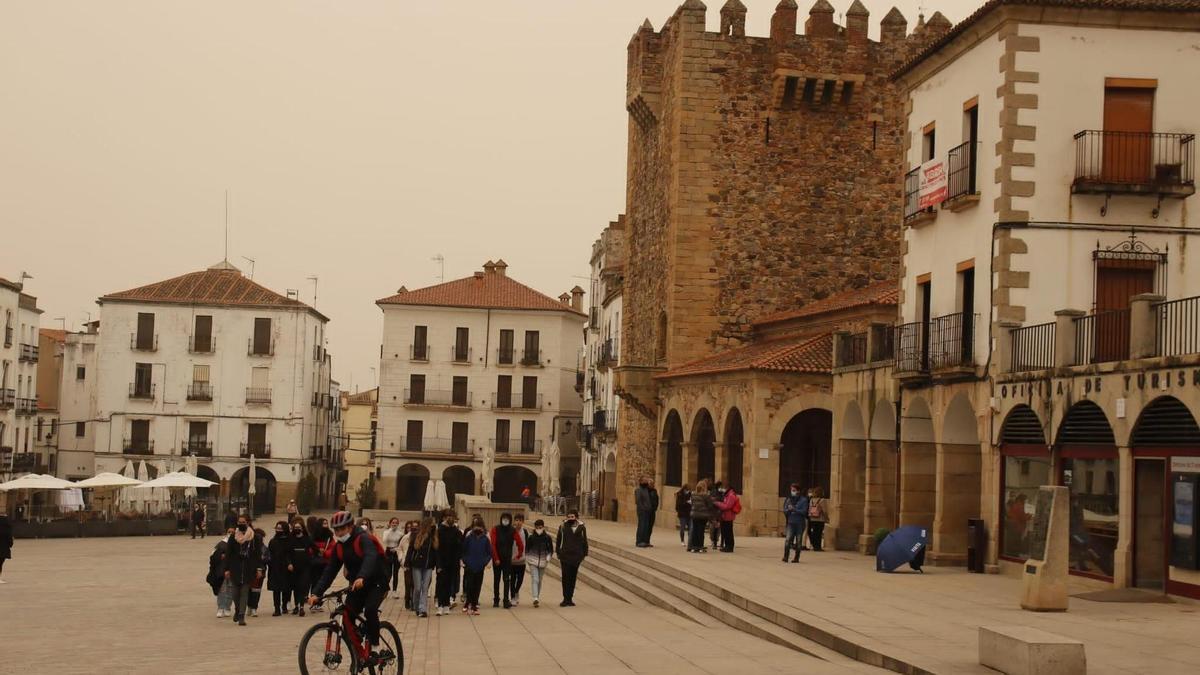 Imagen de archivo de la calima en Cáceres.