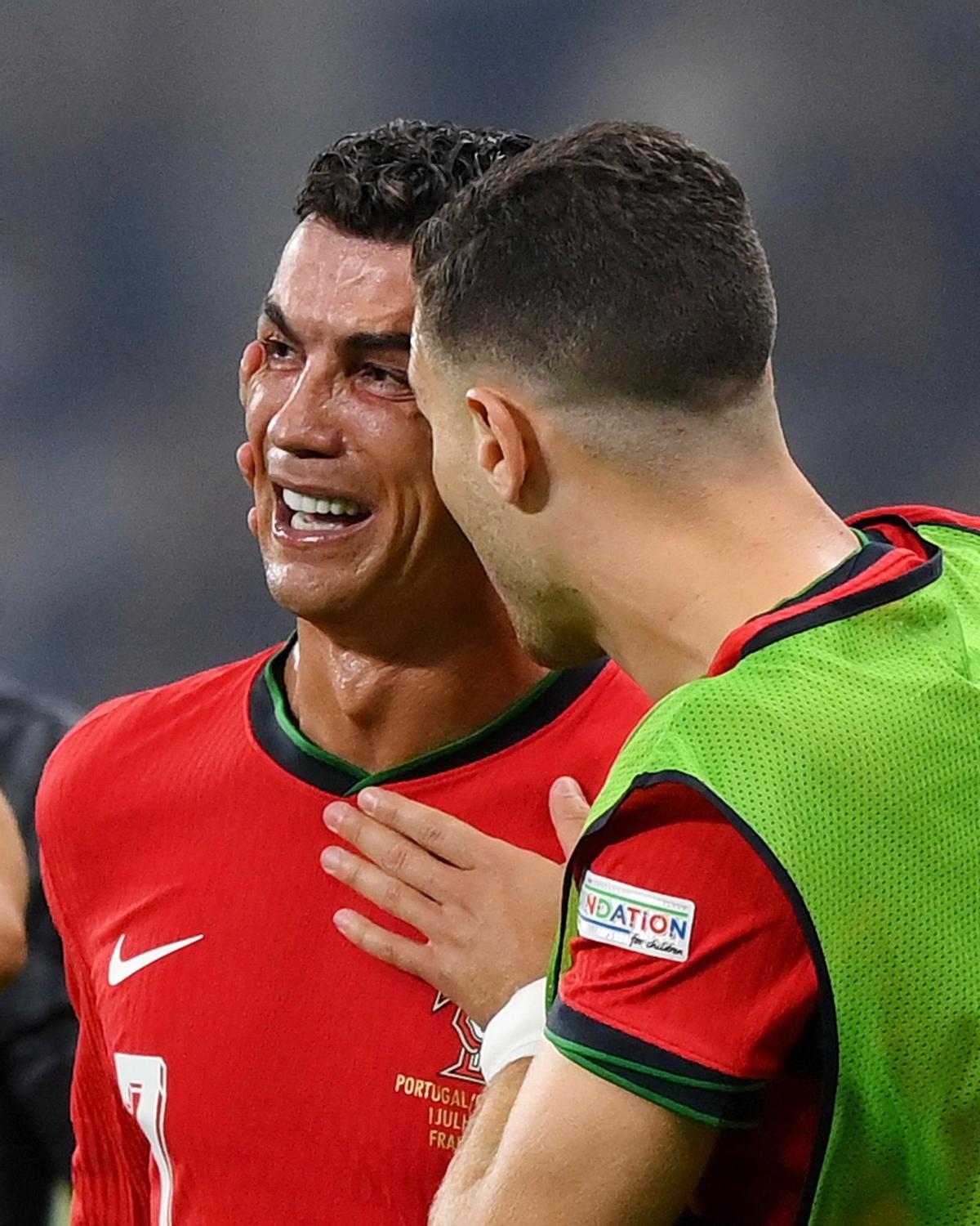 Cristiano Ronaldo, llorando después de fallar el penalti