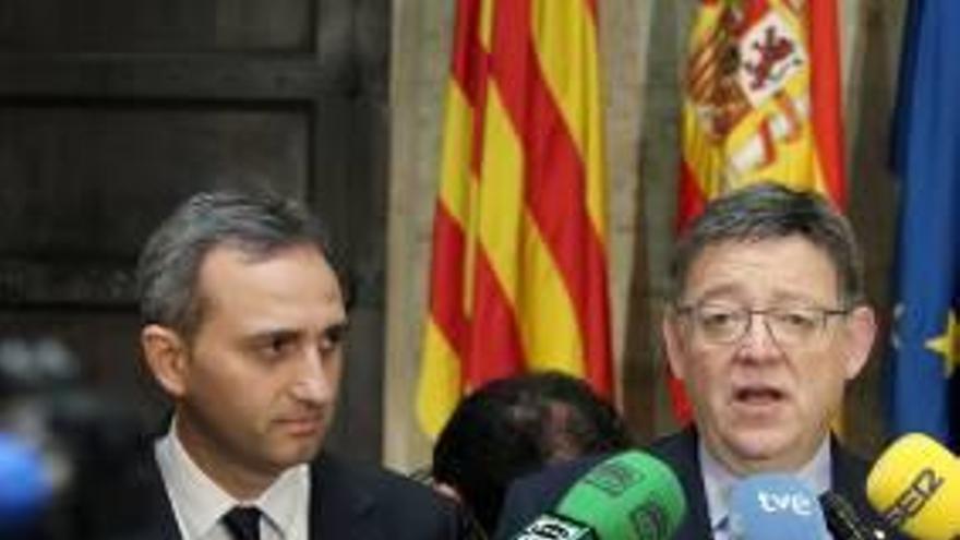 Puig y Sánchez ante los medios.