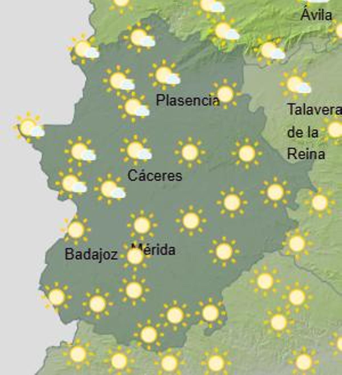 Previsión meteorológica para el sábado 22