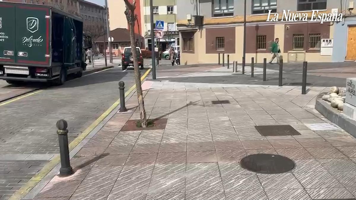 VÍDEO: Calles peatonales de Lugones en las que se instalarán cámaras para multar a los coches que circulen