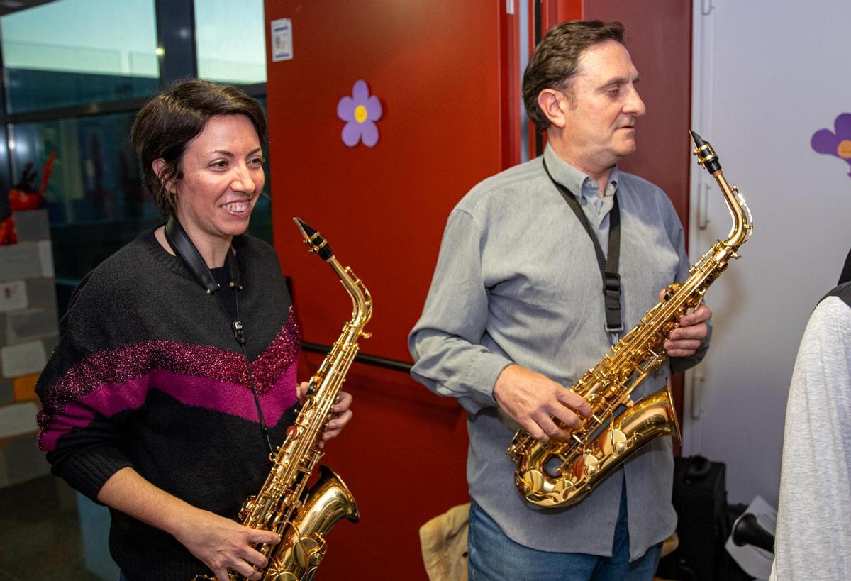 Músicos de la Escuela Municipal el día del concierto en Son Espases.