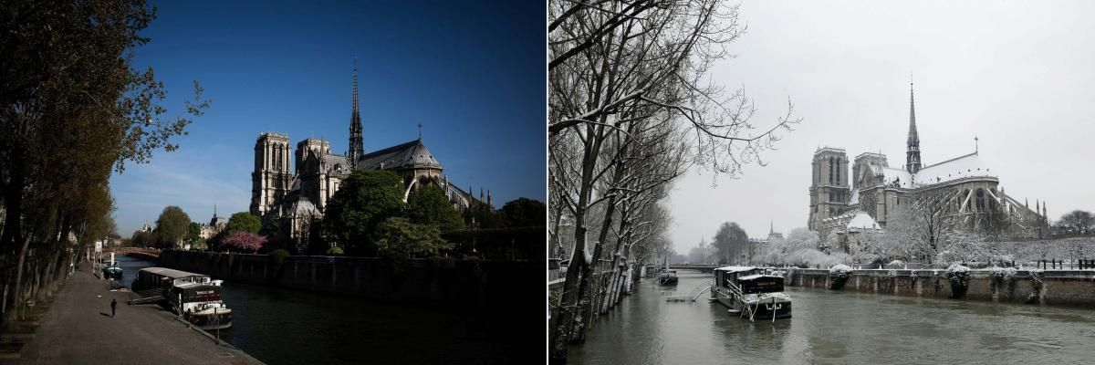 Notre Dame, antes y después del incendio